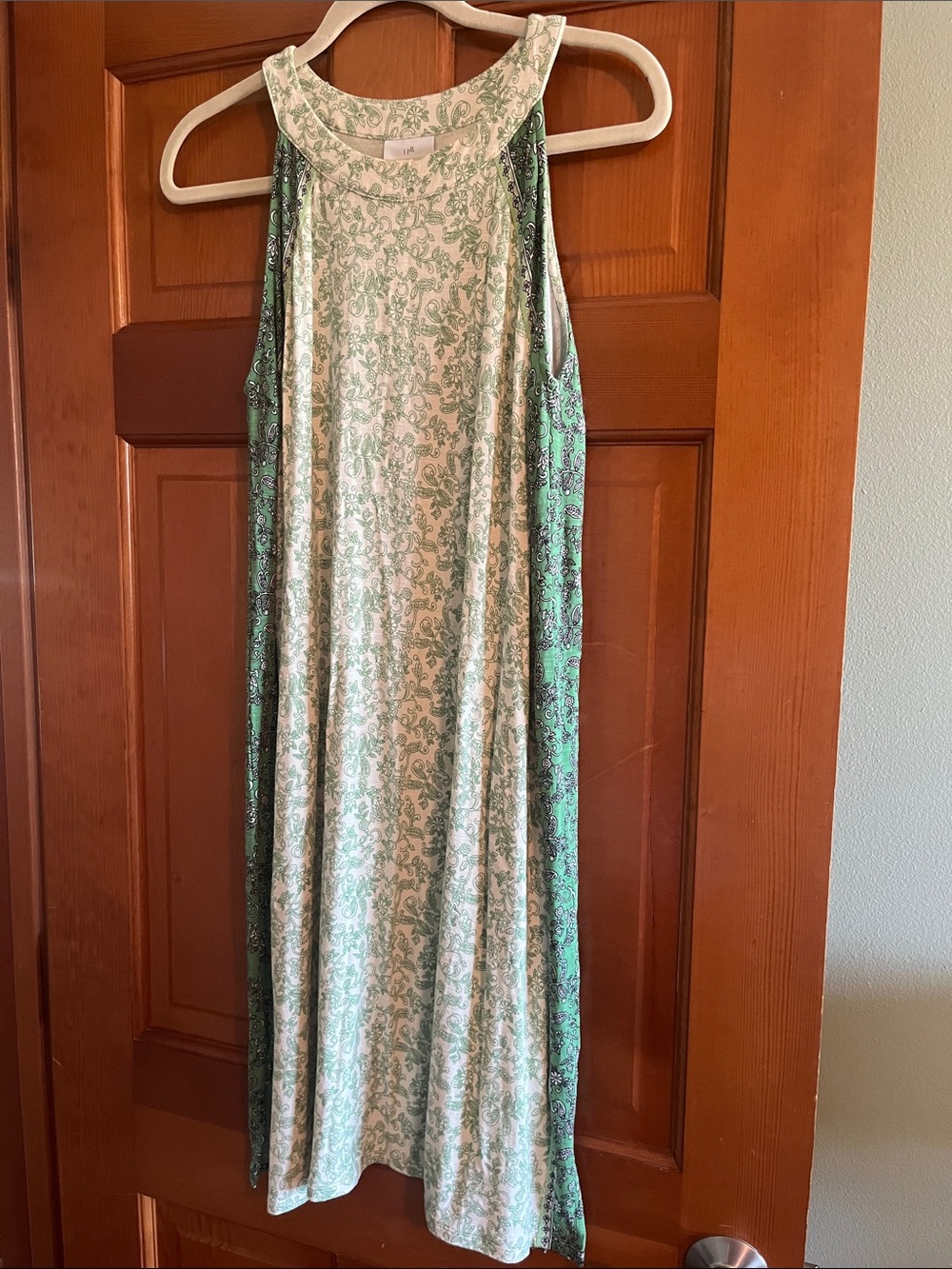 J. Jill Mint Green Floral Paisley Sleeveless Tank